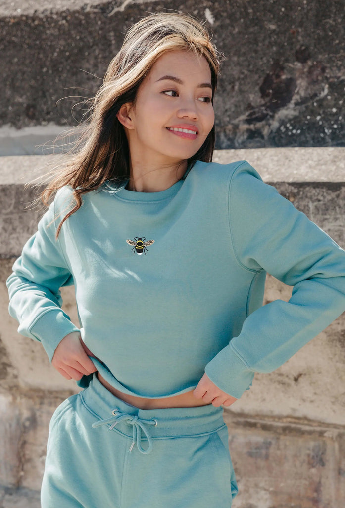 garden bumblebee womens cropped sweatshirt Big Wild Thought