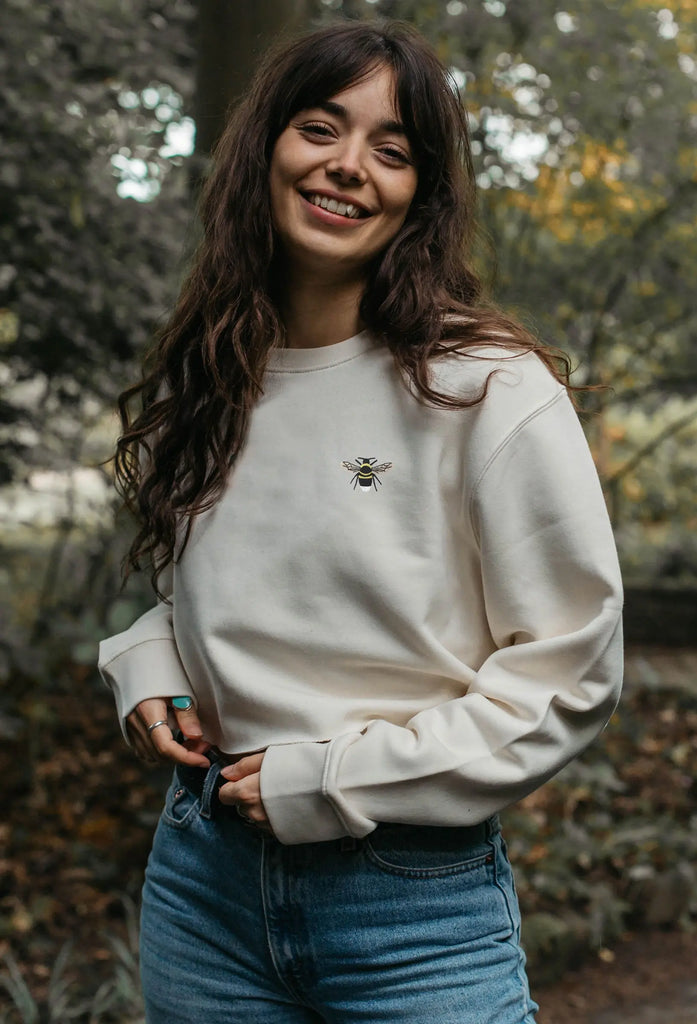 garden bumblebee womens cropped sweatshirt Big Wild Thought