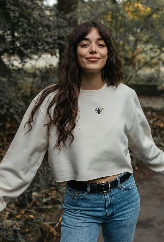garden bumblebee womens cropped sweatshirt Big Wild Thought