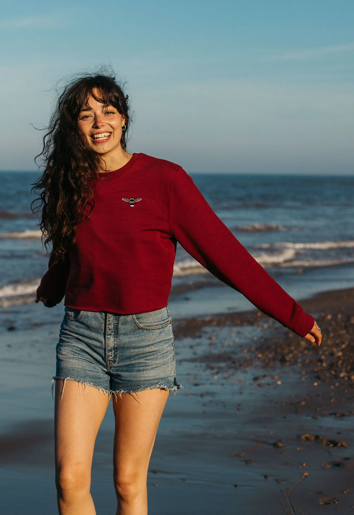 garden bumblebee womens cropped sweatshirt Big Wild Thought