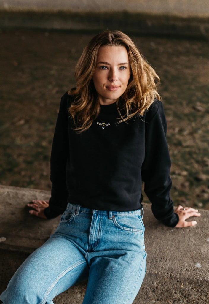 garden bumblebee womens cropped sweatshirt Big Wild Thought