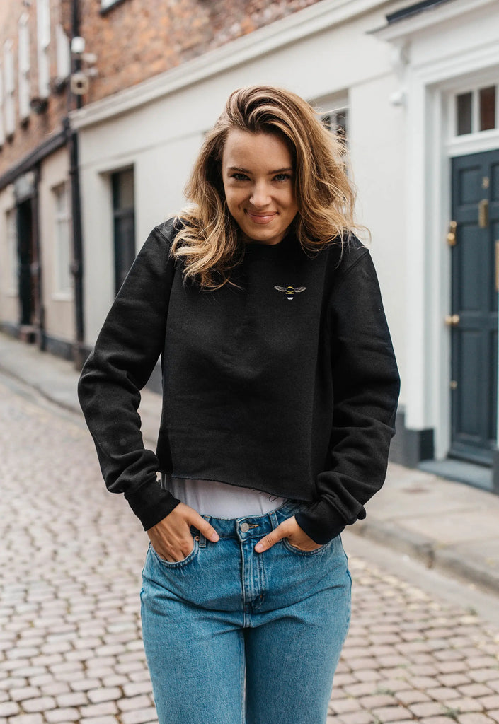 garden bumblebee womens cropped sweatshirt Big Wild Thought