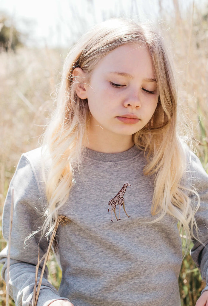 giraffe childrens sweatshirt Big Wild Thought