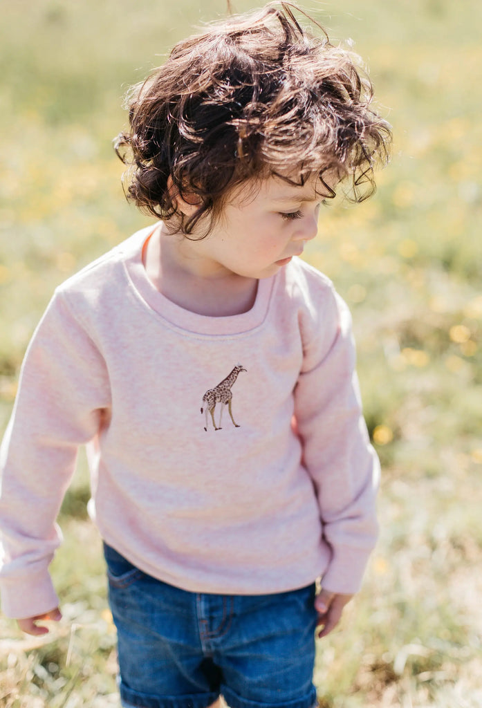 giraffe childrens sweatshirt Big Wild Thought