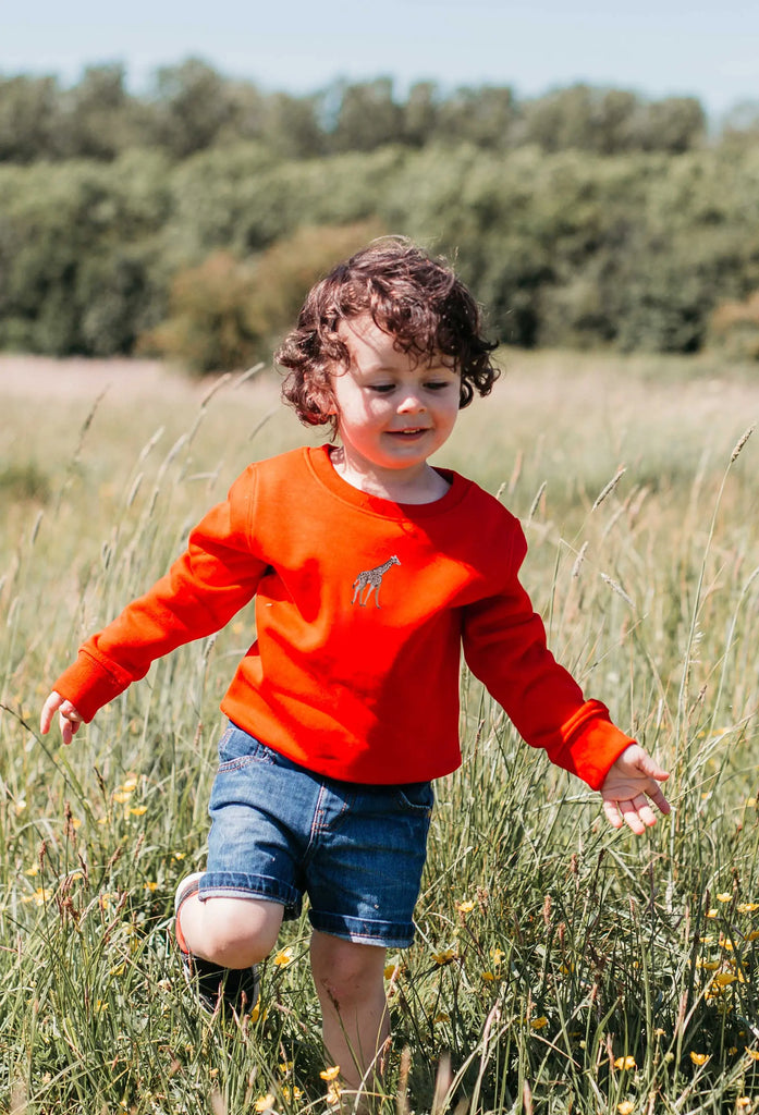 giraffe childrens sweatshirt Big Wild Thought