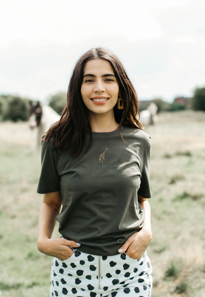 giraffe womens t-shirt Big Wild Thought