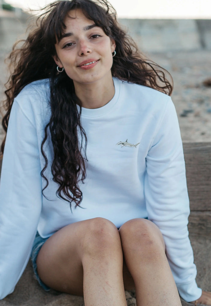 hammerhead shark womens cropped sweatshirt Big Wild Thought