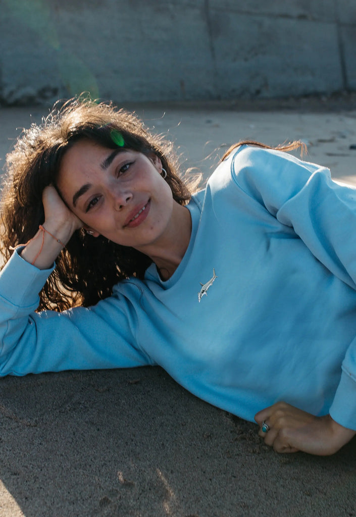 hammerhead shark womens cropped sweatshirt Big Wild Thought