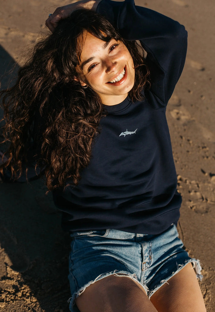 hammerhead shark womens sweatshirt Big Wild Thought