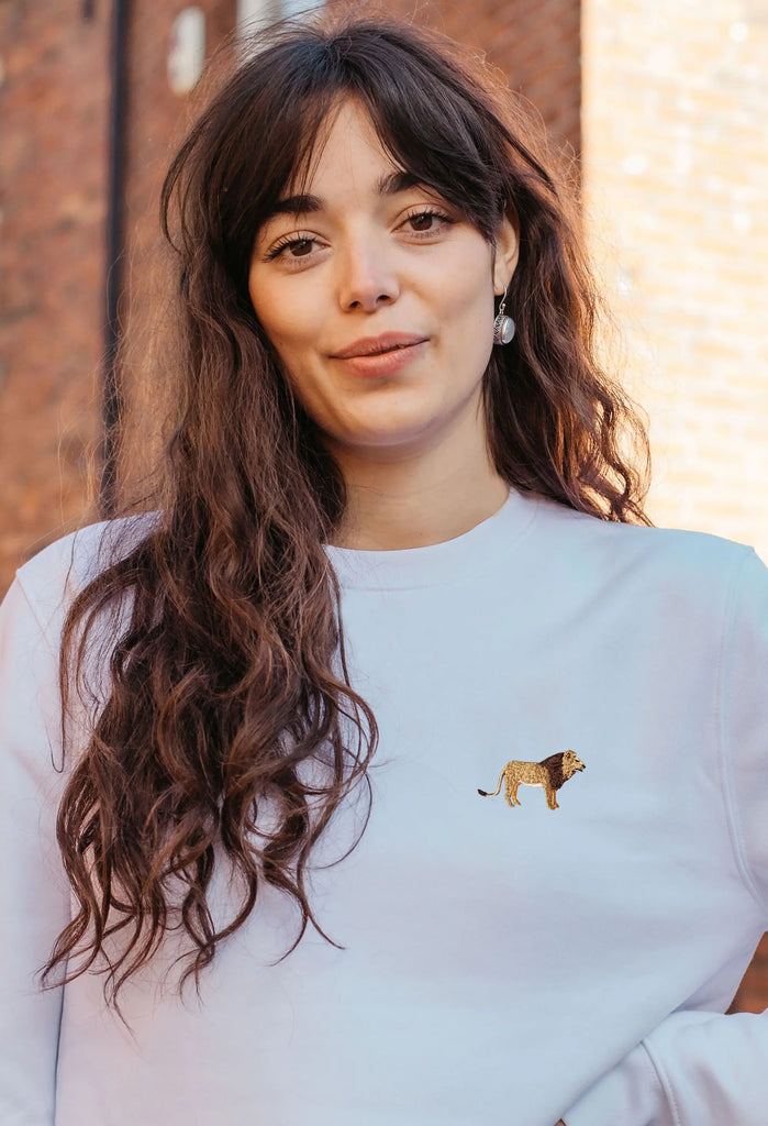 lion womens cropped sweatshirt Big Wild Thought