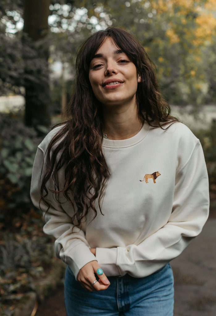 lion womens cropped sweatshirt Big Wild Thought