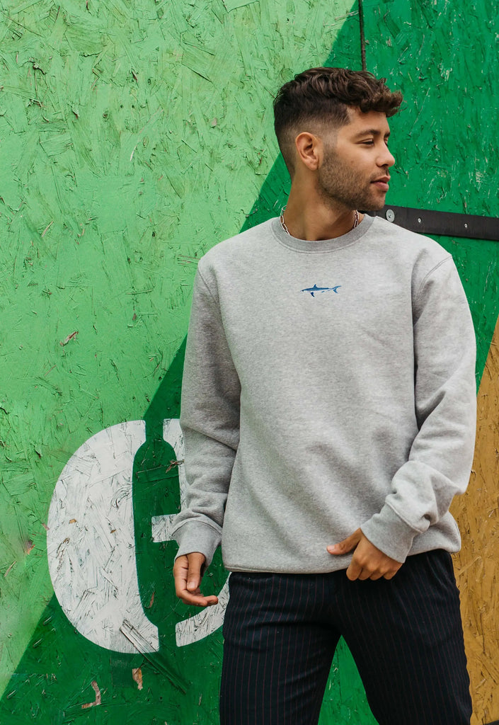 Mako Shark Unisex Embroidered Organic Sustainable Sweatshirt Jumper Big Wild Thought