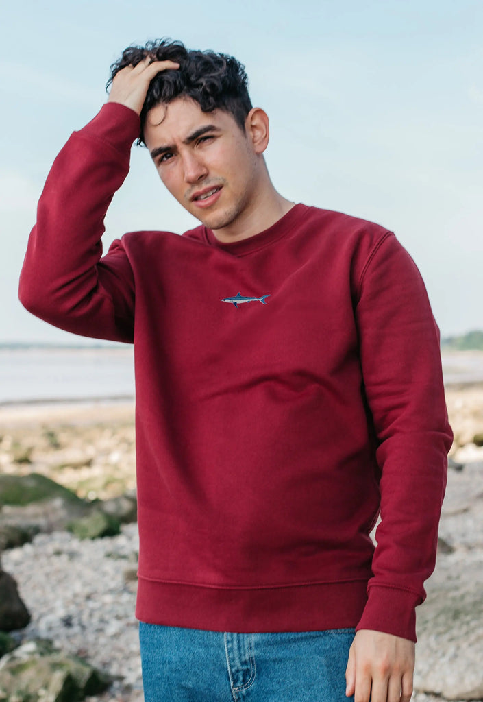 Mako Shark Unisex Embroidered Organic Sustainable Sweatshirt Jumper Big Wild Thought