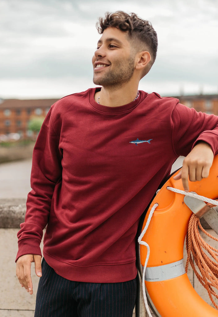 Mako Shark Unisex Embroidered Organic Sustainable Sweatshirt Jumper Big Wild Thought