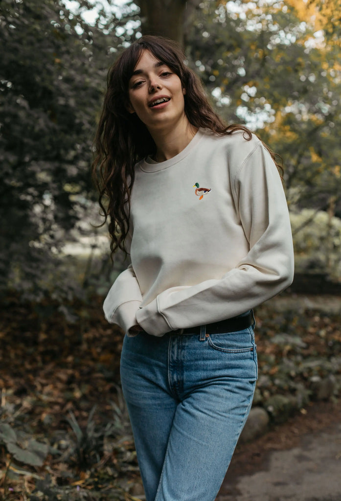 mallard duck womens cropped sweatshirt Big Wild Thought