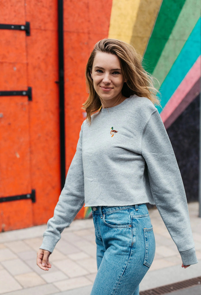 mallard duck womens cropped sweatshirt Big Wild Thought