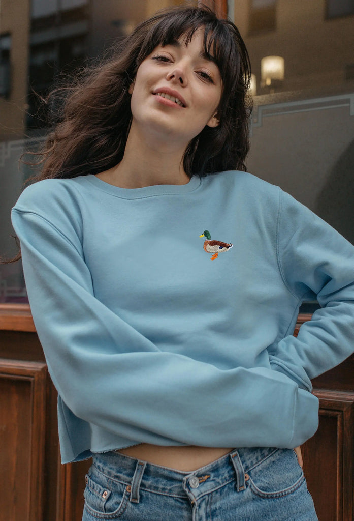 mallard duck womens cropped sweatshirt Big Wild Thought