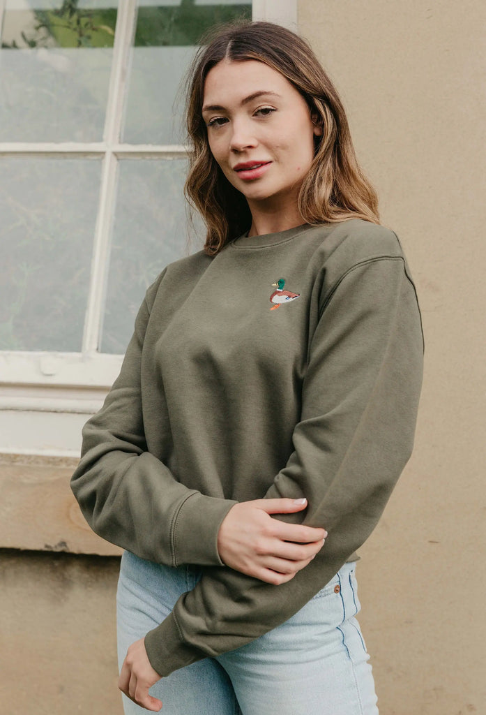 mallard duck womens cropped sweatshirt Big Wild Thought
