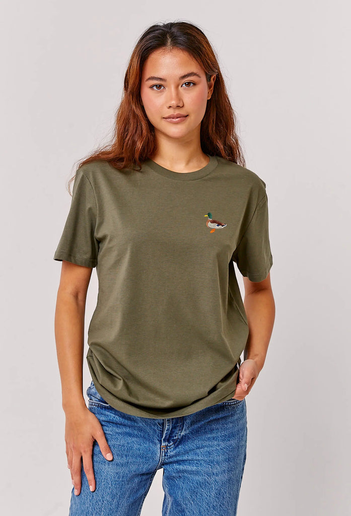 mallard duck womens t-shirt Big Wild Thought