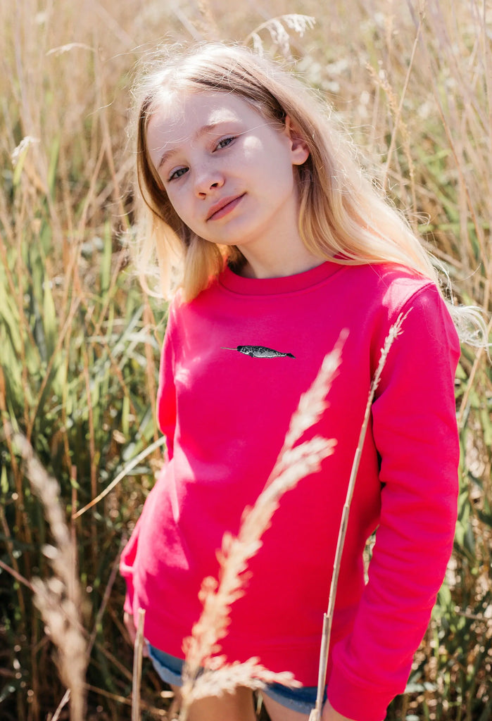 narwhal childrens sweatshirt Big Wild Thought