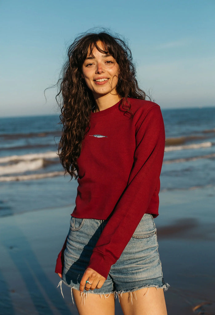 narwhal womens cropped sweatshirt Big Wild Thought