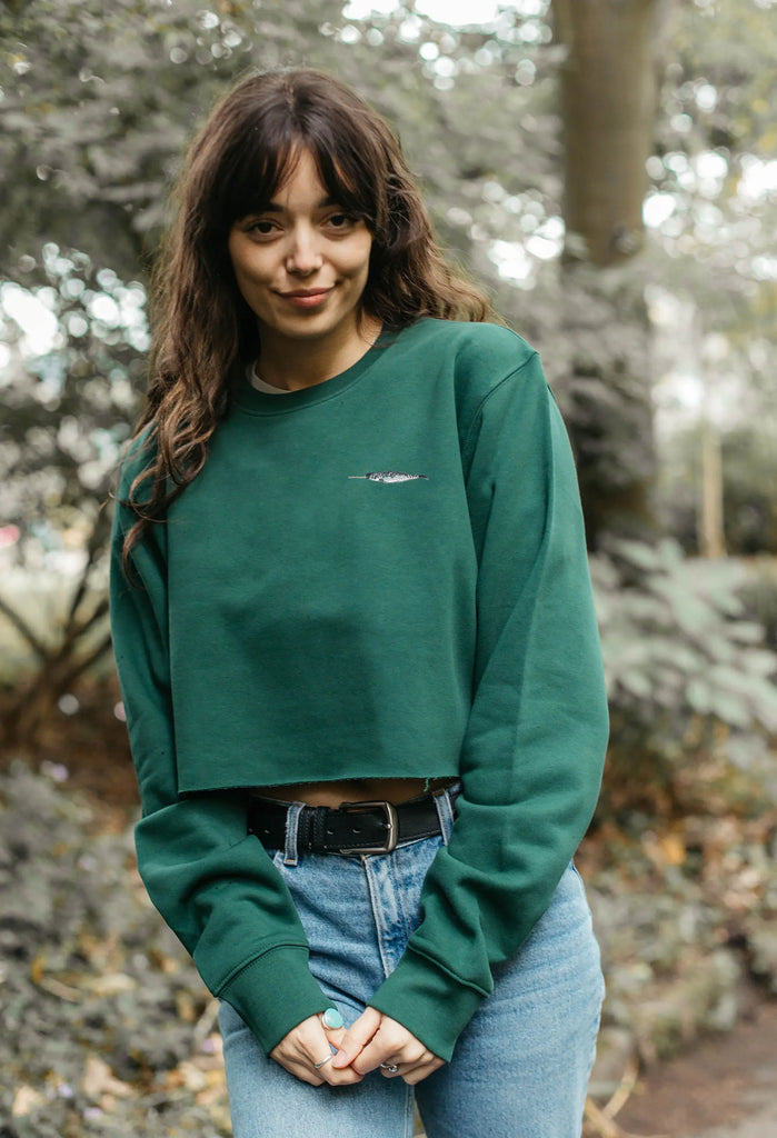 narwhal womens cropped sweatshirt Big Wild Thought