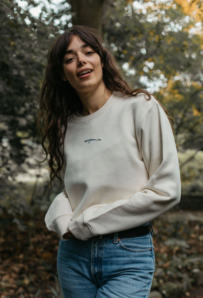 narwhal womens cropped sweatshirt Big Wild Thought