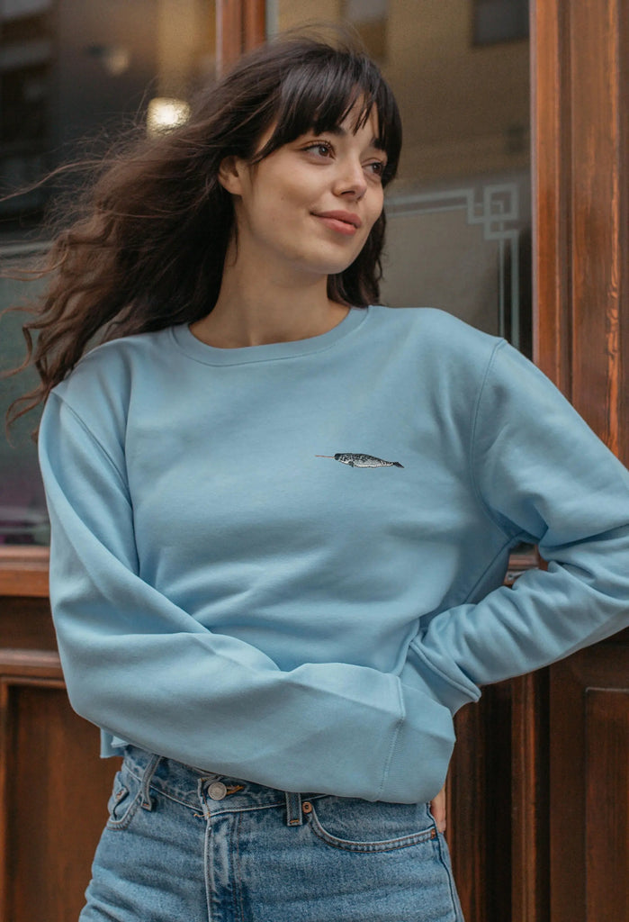 narwhal womens cropped sweatshirt Big Wild Thought