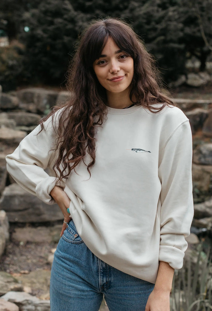 narwhal womens sweatshirt Big Wild Thought
