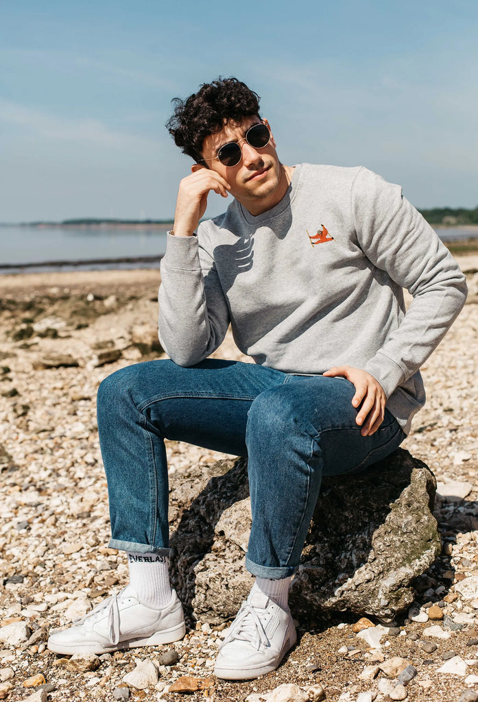 Orangutan Unisex Embroidered Organic Sustainable Sweatshirt Jumper Big Wild Thought