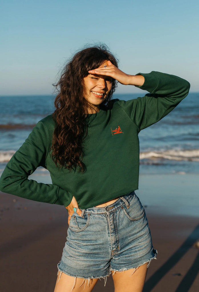 orangutan womens cropped sweatshirt Big Wild Thought