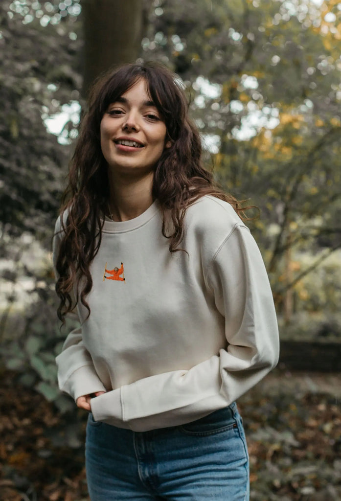 orangutan womens cropped sweatshirt Big Wild Thought