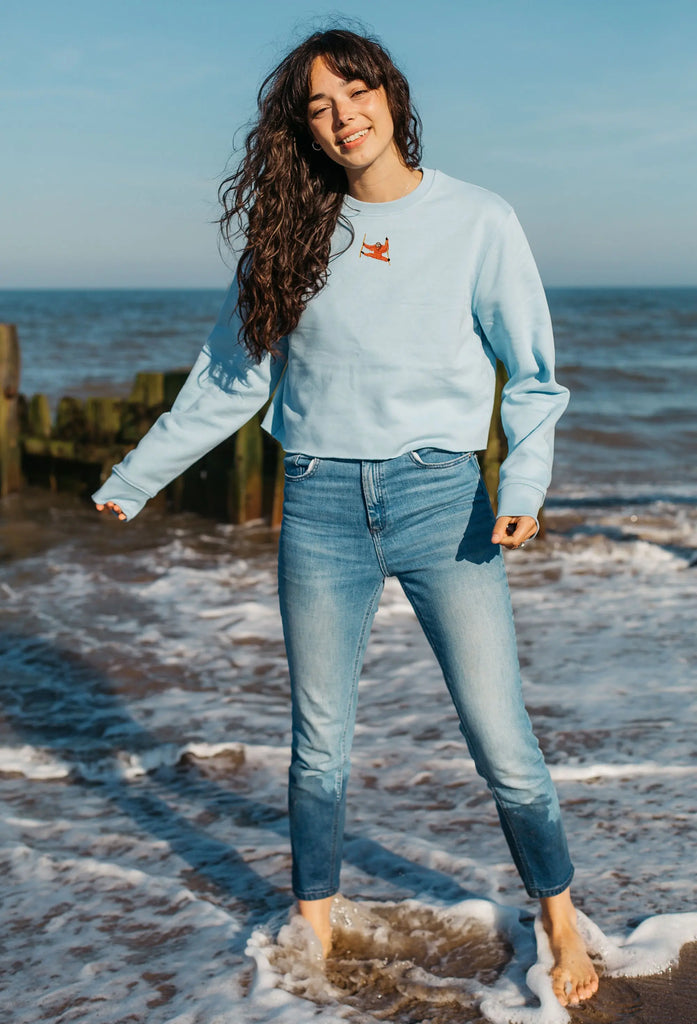 orangutan womens cropped sweatshirt Big Wild Thought