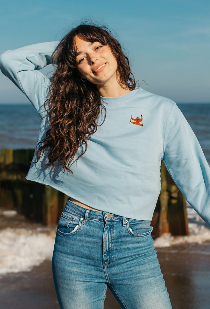 orangutan womens cropped sweatshirt Big Wild Thought