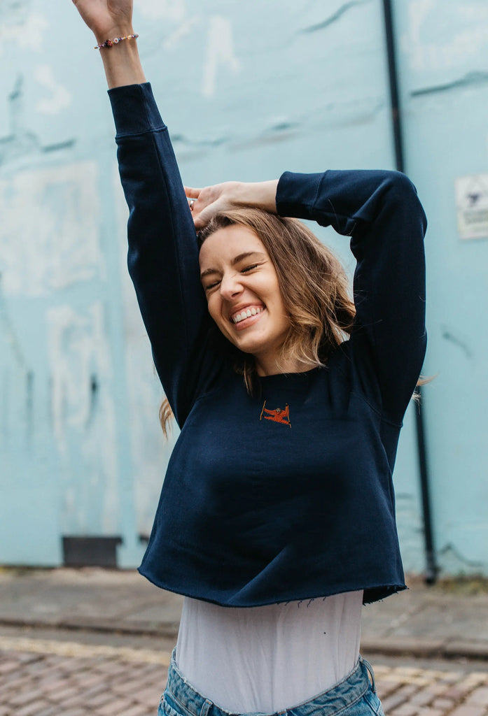 orangutan womens cropped sweatshirt Big Wild Thought