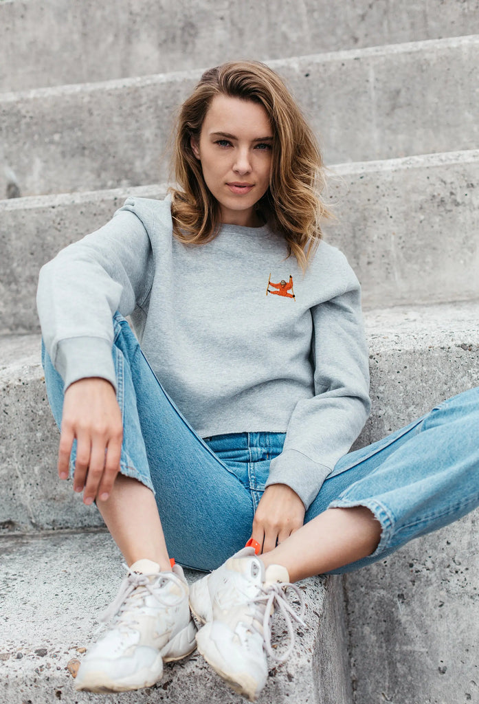 orangutan womens cropped sweatshirt Big Wild Thought