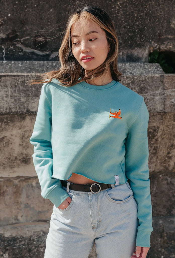 orangutan womens cropped sweatshirt Big Wild Thought