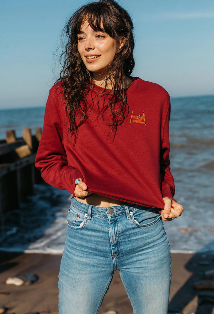 orangutan womens cropped sweatshirt Big Wild Thought