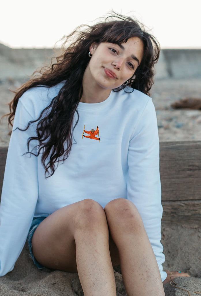 orangutan womens cropped sweatshirt Big Wild Thought