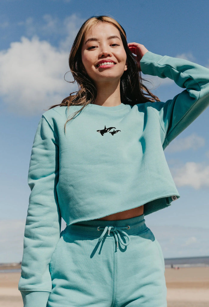 orca duo womens cropped sweatshirt Big Wild Thought