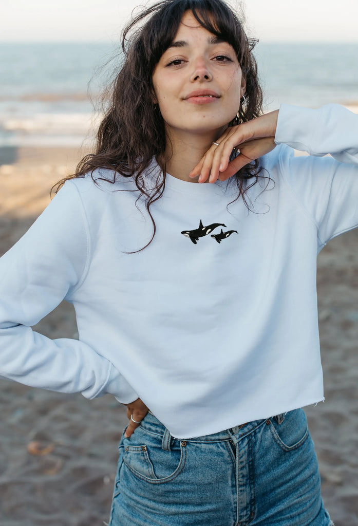 orca duo womens cropped sweatshirt Big Wild Thought