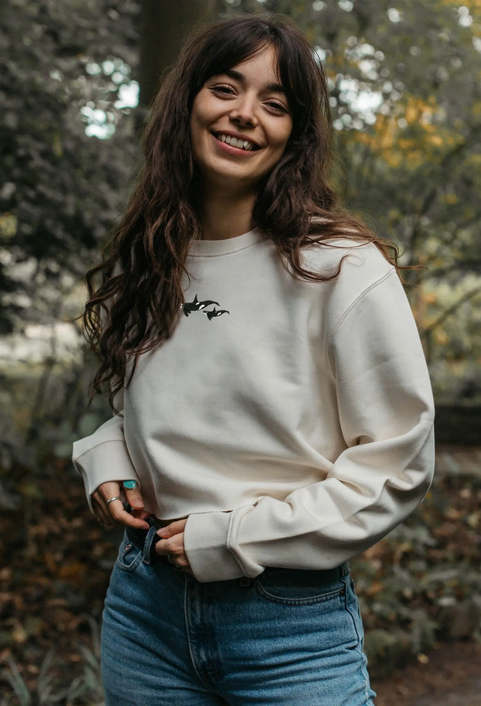 orca duo womens cropped sweatshirt Big Wild Thought