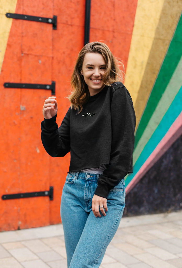 orca duo womens cropped sweatshirt Big Wild Thought