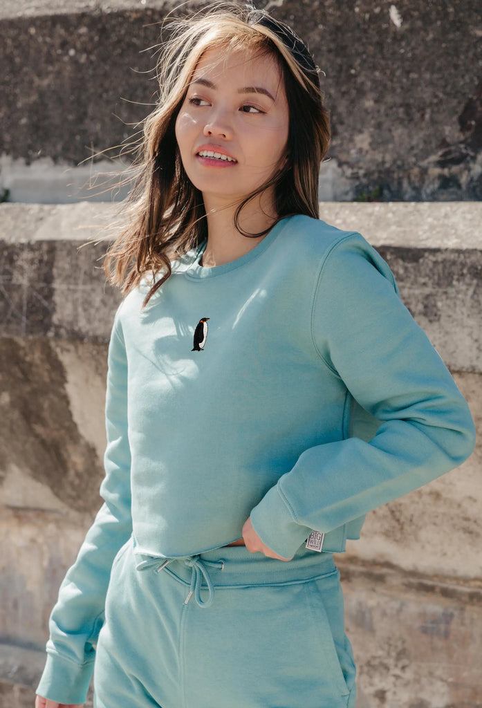 penguin womens cropped sweatshirt Big Wild Thought