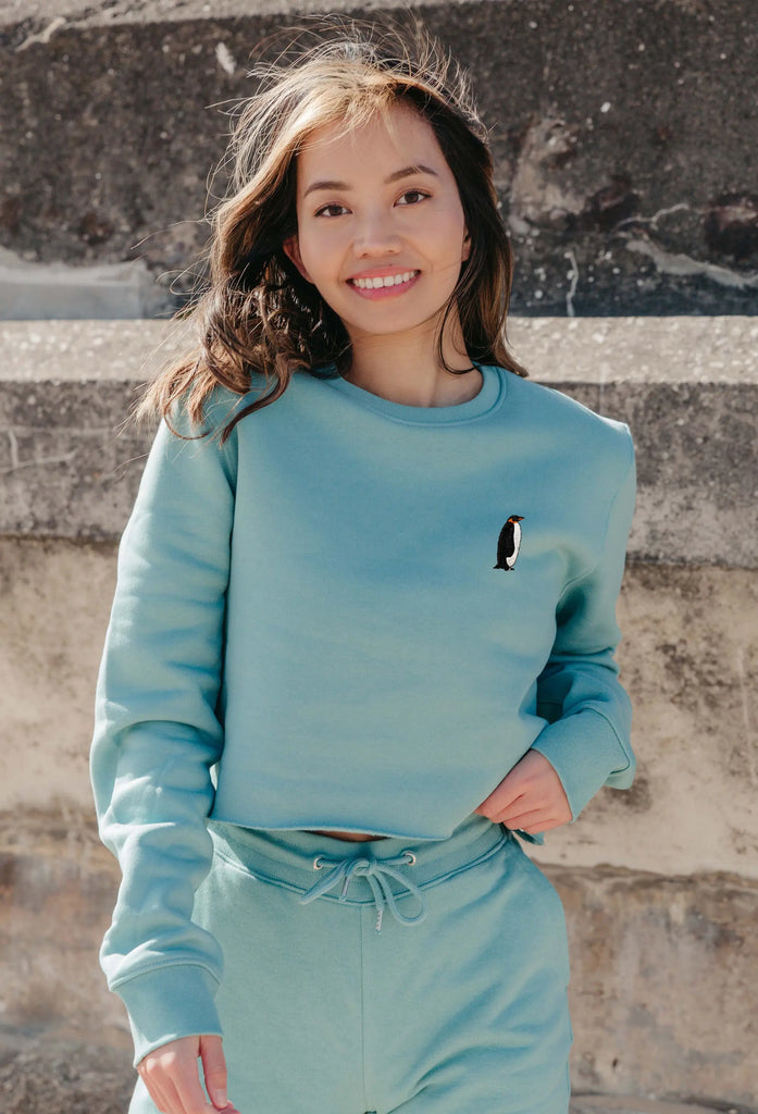 penguin womens cropped sweatshirt Big Wild Thought