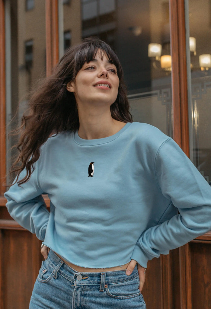 penguin womens cropped sweatshirt Big Wild Thought