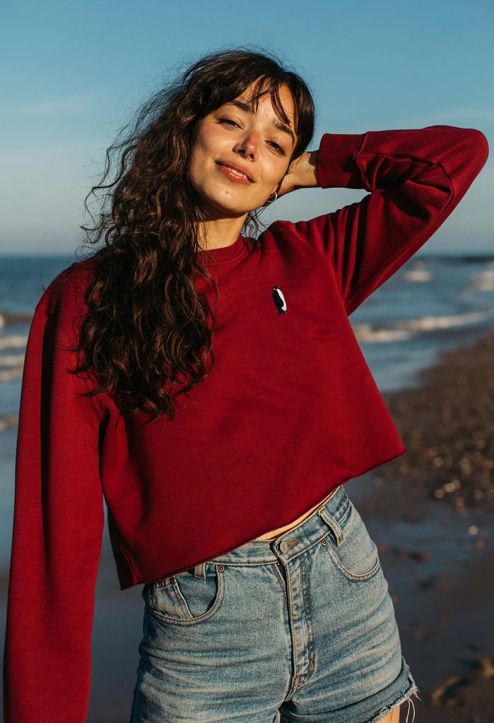 penguin womens cropped sweatshirt Big Wild Thought