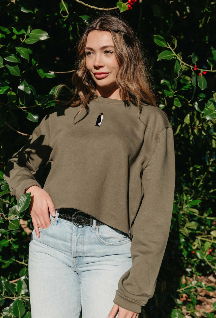 penguin womens cropped sweatshirt Big Wild Thought