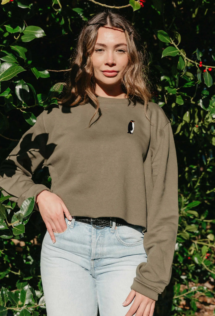 penguin womens cropped sweatshirt Big Wild Thought