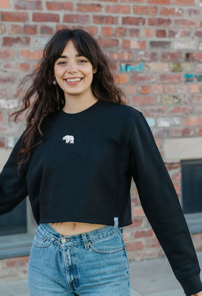 polar bear womens cropped sweatshirt Big Wild Thought